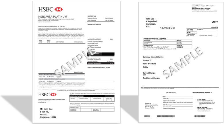 Sample of bank statement.